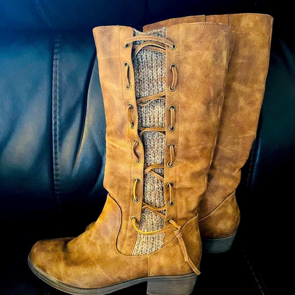 Denise Knit Lace up Boots